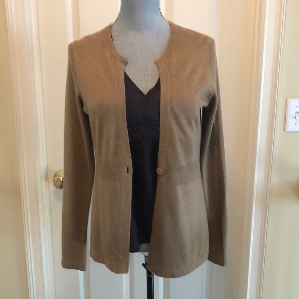 Loft one button sweater size M rayon, nylon, angora